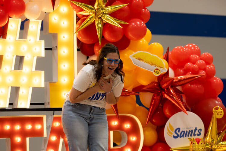 Teacher gasping in excitement